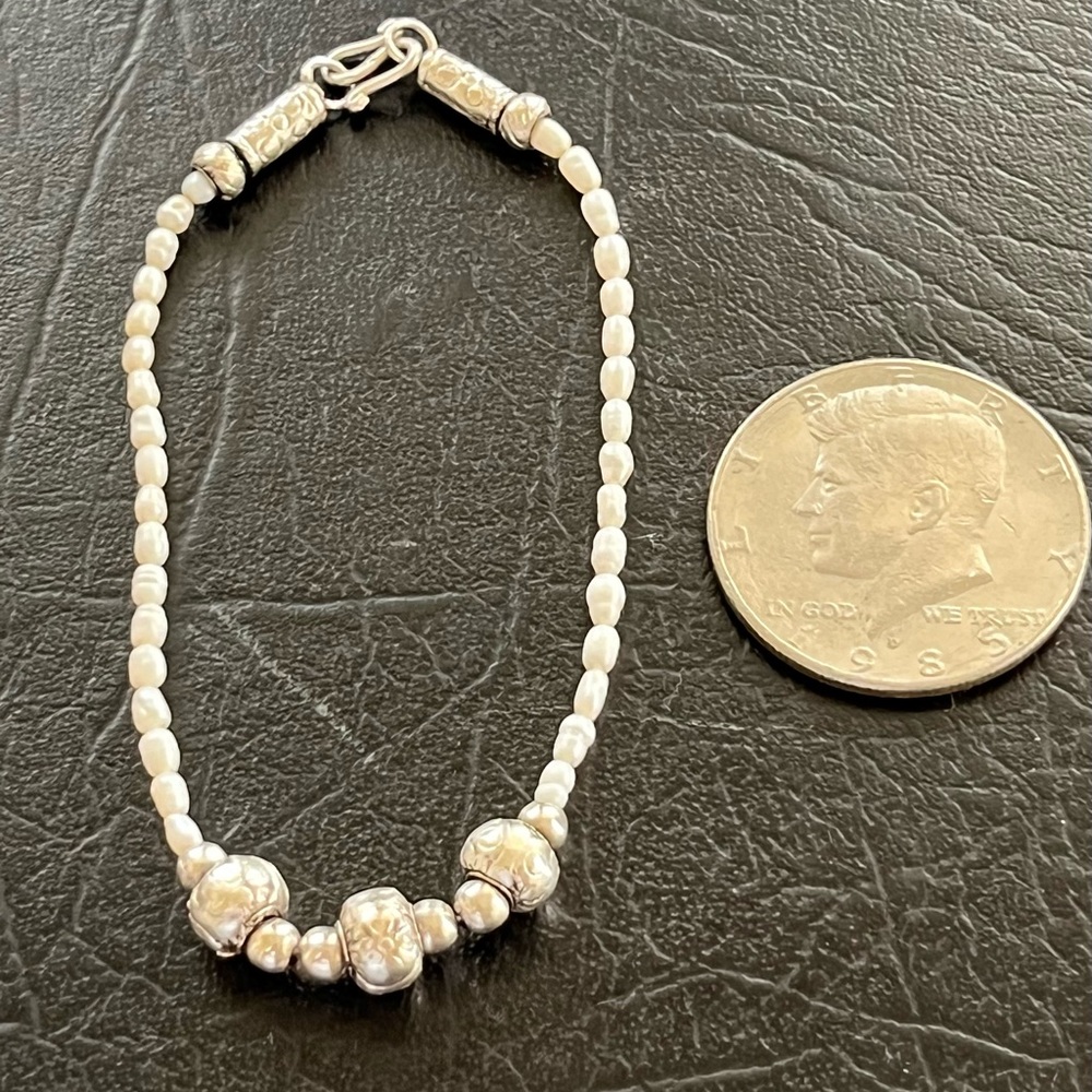 Sterling Silver seed pearls bracelet